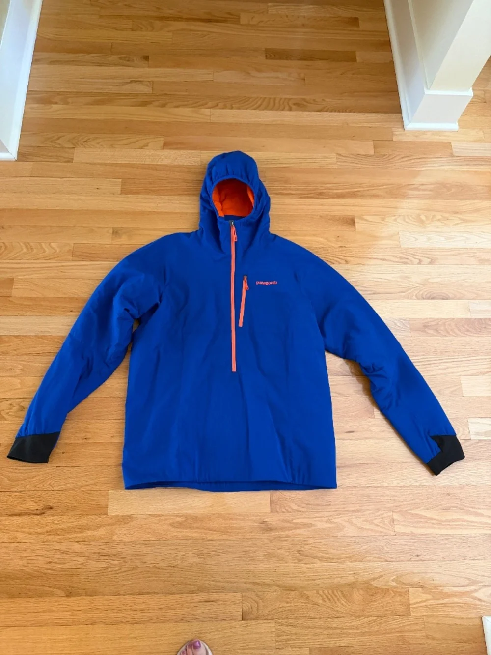 Patagonia Nano Air Light Hoodie Pullover Mens Blue Orange Size Large - Picture 1 of 15